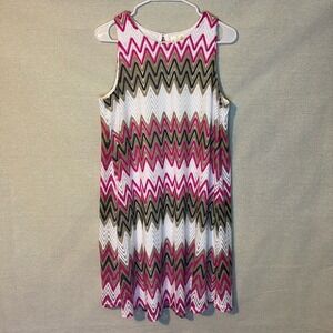 Tacera Womens Sleeveless Zigzag Pattern Lightweight Sheath Dress XL Party Dress‎